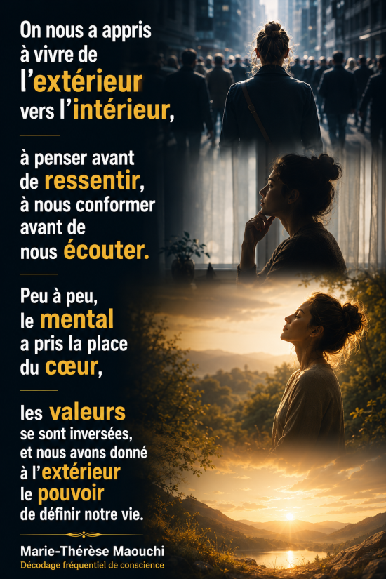 Nous avons appris à donner notre pouvoir à l'extérieur