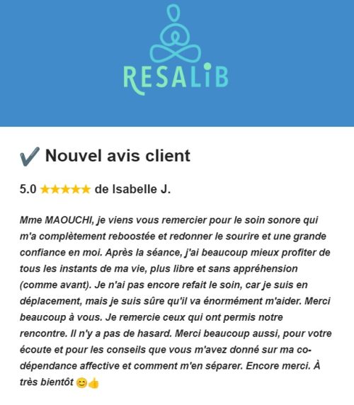 Témoignage Isabelle du soin de Réinitialisation de l'être